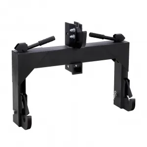 3-Point Quick Hitch for Category 1 & 2 Tractors, 3000 lbs Capacity with 2" Receiver, 28" Lower Arm Width, Adjustable 15" to 18", Black