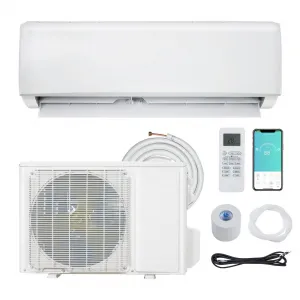 Mini Split AC/Heating System With WiFi, 18000 BTU 19 SEER 2 208/230V~, Suitable for 1250+ Sq. Ft