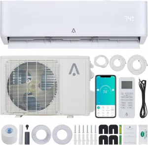 Mini Split AC/Heating System With WiFi, 12000 BTU 19 SEER 2 115V~, Suitable for 750+ Sq. Ft