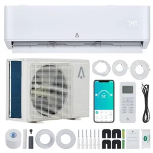 Mini Split AC/Heating System With WiFi, 24000 BTU 23 SEER 2 208/230V~, With Energy Star Certification, Suitable for 1500+ Sq. Ft