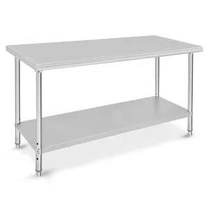 60"L x 24"W x 35"H Stainless Steel Worktable, Heavy Duty with Undershelf, Ideal for Food Prep, Kitchen, Restaurant, Garage, Commercial Use, Silver