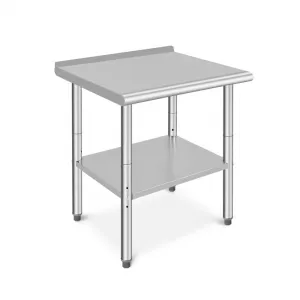 24"L x 24"W x 35"H Stainless Steel Prep Table - NSF Certified Heavy-Duty Work Table with Backsplash & Adjustable Undershelf for Outdoor, Restaurant, and Commercial Kitchens