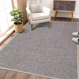 Boho Area Rug 3x5 Solid Entryway Mat Washable Rug Indoor Low Pile Area Rug Casual Contemporary Solid Easy-Cleaning Bedroom Kitchen Living Room Rug Non-Slip Foldable Accent Rug Khaki