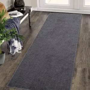 Area Rug 2x6 Modern Runner Rug Indoor Chenille Washable Rug Entryway Runners Boho Vintage Hallway Runner Rug Non-Slip Foldable Long Rug Bedside Laundry Kitchen Thin Rug Runners Dark Grey