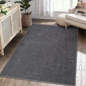 Area Rug 2x3 Modern Solid Small Washable Rug Chenille Front Door Doormat Indoor Foldable Floor Cover Entryway Door Mat Boho Non-Slip Welcome Mat for Living Room Bedroom Bedside Dark Grey