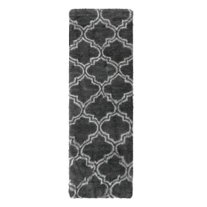 Runner Rug Dark Grey 2x8 Shag Rug for Living Room Shaggy Rug Kids Rug Plush Rug Geometric Bedroom Carpet Fluffy Rug Bedside Rug Soft Rug Non Skid Rug Modern Area Rug for Nursery Dorm