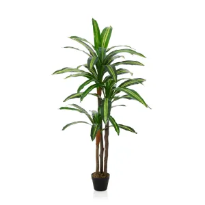 Dracaena Silk Plant 5FT Artificial Tree Dracaena Artificial Plants Indoor Tall Artificial Plants for Office Home Living Room Housewarming Gift
