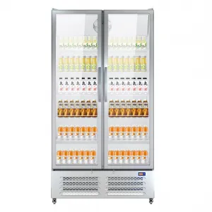 Commercial Refrigerators 27 Cu.Ft. Upright Display Fridge Beverage Cooler LED Light Adjustable Shelves Glass Door Cafe Grocery Restaurant
