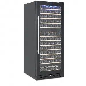 Freestanding Wine Cooler Fridge – 155 Bottles Capacity, Precision Temperature Control, Quiet Fast Cooling, UV-Protected Glass Door, LED Lighting, Ideal for Home, Kitchen & Bar