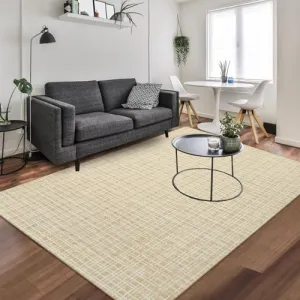 Area Rug 2x3 Modern Rug Washable Doormat Plaid Print Accent Rug Low Pile Non-Slip Aesthetic Door Mat Soft Non-Shedding Small Rug Indoor Entrance Kitchen Mat for Bedroom Nursery Yellow