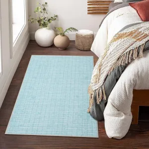 Area Rug 2x3 Modern Abstract Doormat Aesthetic Minimalist Rug Indoor Low Pile Printed Hallway Mat Bedroom Bedside Rug Laundry Bathroom Doormat Non-Slip Kitchen Accent Rug Mint