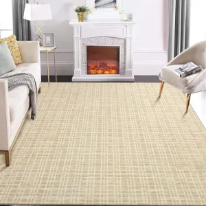 9x12 Washable Rug Modern Checkered Area Rug Indoor Plaid Print Floor Cover Soft Faux Wool Throw Carpet Aesthetic Rug Foldable Thin Rug Non-Slip Accent Rug for Living Room Bedroom Yellow