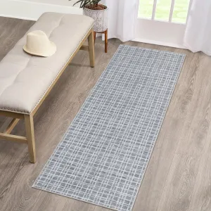 Area Rugs 3x5 Washable Plaid Rugs for Hallway Entryway Bedroom Entrance Laundry Bathroom Modern Living Room Floor Carpet Low Pile Checkered Farmhouse Area Rug Non Slip Dark Grey