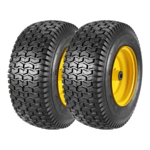 20x8.00-8 Tubeless Lawn Mower Tires with Rim (Fit Most Ariens, Husqvarna), 3.48" Offset Hub, 0.757" Bushing with 0.197" Keyway, 20x8-8 20x8x8 Turf Tire, 4 Ply, 965lbs Capacity, Set of 2