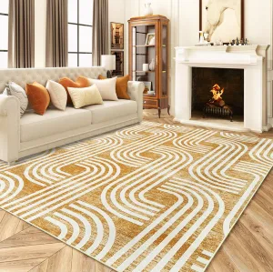 Soft 2x3 Area Rug, Anti Slip, Washable, Pet Friendly, Faux Cashmere Modern Carpet for Living Room Bedroom, Light Brown