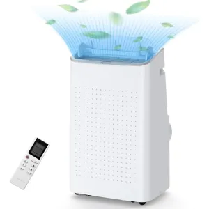 15,000 BTU Portable Air Conditioner, Cools up to 800 Sq.ft, Portable AC Built-in Cool with Dehumidifier and Fan Modes, Remote Control and Installation Kits, < 50dB, White