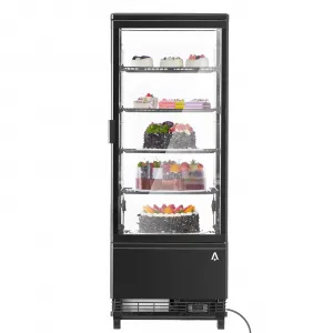 Refrigerated Display Case, 3.5 Cu.Ft, Countertop Pastry Display Case Commercial Display Refrigerator with LED Lighting, Frost-Free Air-Cooling, Locked Door for Bakery