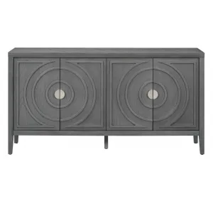 Retro Sideboard Metal Handle Buffet MDF Cabinet Indoor Entrance Living Room Dining Room Gray One Size