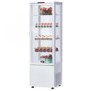 238L/8.4 Cu. FT Commercial Cake Refrigerator Display Fridge, Single Door Double-Layered Glass Upright Refrigerator with LED for Bars Stores