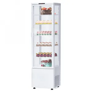 Commercial Cake Display Refrigerator, 9.8 Cu.FT Single-Door Merchandiser with Interior LED Lighting, Double-Layered Glass, Countertop/Floor Refrigerator, 110v