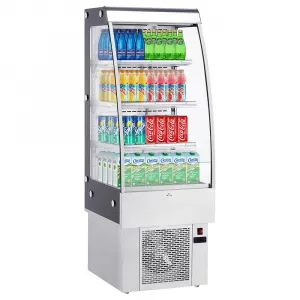 250L/8.8 Cu.FT Commercial Cake Display Refrigerator, Open Merchandiser with LED Lighting Double-Layered Glass for Store Bar Restaurant
