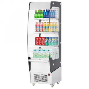 220L/7.8 Cu.FT Commercial Refrigerator Display Case, Countertop Display Fridge Single-Door with LED Lighting Double-Layered Glass for Bars Stores