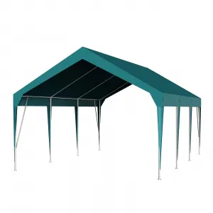 13'x20' Heavy Duty Carport, Portable Garage with Waterproof UV Protected Car Canopy for Cars, Boats, Storage, Dark Green