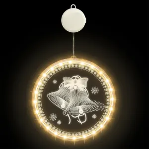 LED Christmas Window Lights 7LM High Brightness Energy Saving Battery Powered Hanging Xmas Decorative Light Christmas Bells