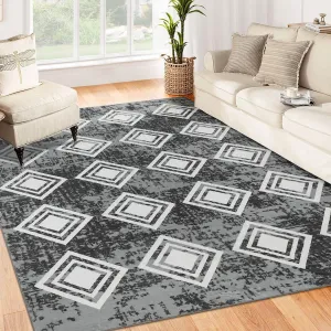 Washable Rug 8x10 Moroccan Area Rug Modern Living Room Rug Easy-Cleaning Non Shedding Large Geometric Rug Non-Slip Area Rug for Living Room Bedroom Farmhouse Nursery,8x10
