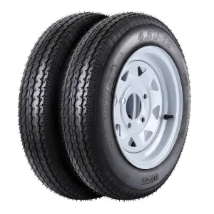 4.80-12 Trailer Tires, 2 Pack, Load Range C 6PLY, 12"x4" Rims 4 Lug on 4", Max Load 990 LBS @ 90 PSI, Durable All-Purpose Design for Utility, Cargo & Boat Trailers