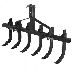 48 Inch Plow Scarifier, Removable Tractor Cultivator, 6 Scarifier Shanks, 3 Point Scarifier for CAT-0 & CAT-1