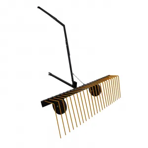 60 Inch ATV Tow Behind Durable Corrosion Resistant Steel Pine Straw Rake, Landscape Rake, Dethatcher Rake for Tractor