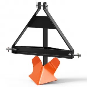 Heavy Duty Middle Buster Plow for 3-Point Hitch Tractors, Durable Steel Soil Tiller for Farming and Gardening Orange