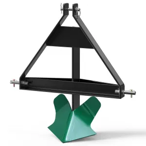 Heavy Duty Middle Buster Plow for 3-Point Hitch Tractors, Durable Steel Soil Tiller for Farming and Gardening Green