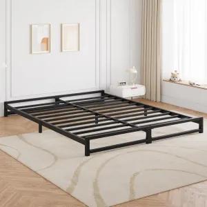 6 Inch Full Size Metal Platform Bed Frame with Steel Slat Support, Mattress Foundation and No Box Spring Needed, Easy Assembly, Black (Full)