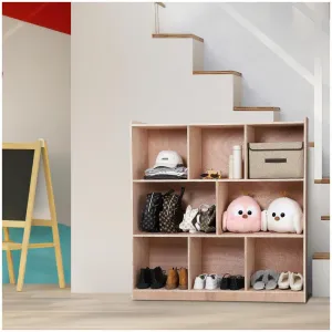 8-Section Classroom Storage Locker, 8 Cubbies for Classrooms, Daycare Cubby with 4 casters, 2 Storage Boxes for Home, School, Kindergarten…