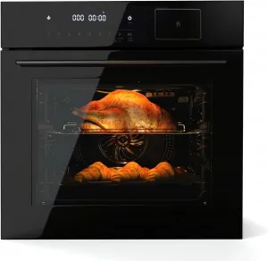 24 Inch 70L Convection Oven,Built-in Electric Oven with 108 Smart Menu & 8 Baking Modes Air Frying Function,  Touch Control, 3D Heating,3000W