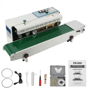 Continuous Band Sealer, Automatic Horizontal Band Sealer 110V, Band Sealer With Digital Temperature Control, Commercial Pp Aluminum Foil Pvc Plastic Bag Band Sealing Machine - FR900