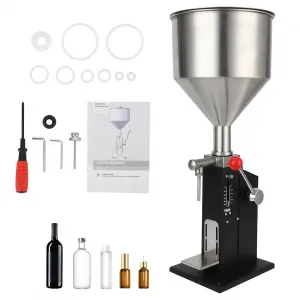 10-100ml Manual Paste Liquid Filling Machine - Adjustable Bottle Filling Machine With 10L Transparent, Lightweight Design for Creams Perfume Drink Medicine - 10-100ml with shelf / Black