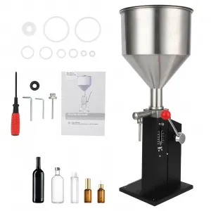 5-50ml Manual Paste Liquid Filling Machine - Adjustable Bottle Filling Machine With 10L Transparent, Lightweight Design for Creams Perfume Drink Medicine - 5-50ml without shelf / Black
