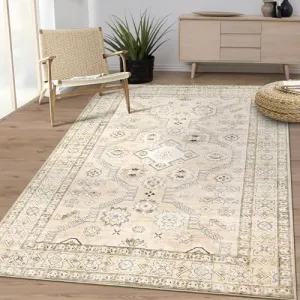 Area Rugs 8x10 - Washable Rug for Living Room, Non-Slip Bedroom Rug, Stain Resistant Soft Rug (Beige, 8'x10')