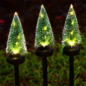 Solar Christmas Tree Lights, Solar Powered Christmas Light Stakes Waterproof Outdoor Christmas Yard Lights Landscape Decoration for Garden Lawn Yard Patio
