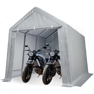 10'x15' Heavy Duty Carport with Roll-Up Door - Waterproof Portable Garage for Cars & Boats, Grey