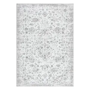 Runner Rug 2x6 Feet Washable Vintage Medallion Distressed Hallway Runner, Non-Slip Stain Resistant Floral Area Rug Kitchen Mat Entryway Carpet Runner for Doorway Bedside, Taupe
