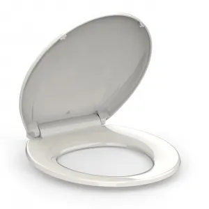 Toilet Seat Round,Toilet Seat with Quick-Release And Quick-Attach, Plastic Toilet Seat with Soft Close, Easy Install and Clean - Fits Most Round Toilets Biscuit