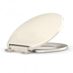 Toilet Seat Round,Toilet Seat with Quick-Release And Quick-Attach, Plastic Toilet Seat with Soft Close,Easy Install and Clean - Fits Most Round Toilets Almond
