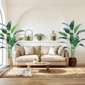 Set of 2 6FT Artificial Bird of Paradise Plant Fake Palm Tree with 17 Trunks for Indoor Outdoor