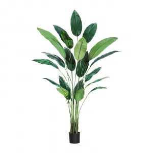 Set of 2 7FT Artificial Bird of Paradise Plant Fake Palm Tree with 20 Trunks for Indoor Outdoor