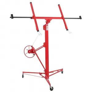 16ft Drywall Lift - 150LB Capacity Adjustable Hoist w/Lockable Casters for Ceiling Work (Home & Commercial Use)