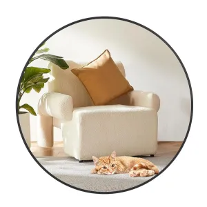 2024 New 20 Inch Round Mirror, HD Eco-Friendly Bathroom Mirror, Metal Framed Circle Mirror, Modern Wall Mirror for Bathroom, Living Room, Vanity, Easy to Install, Matte Black